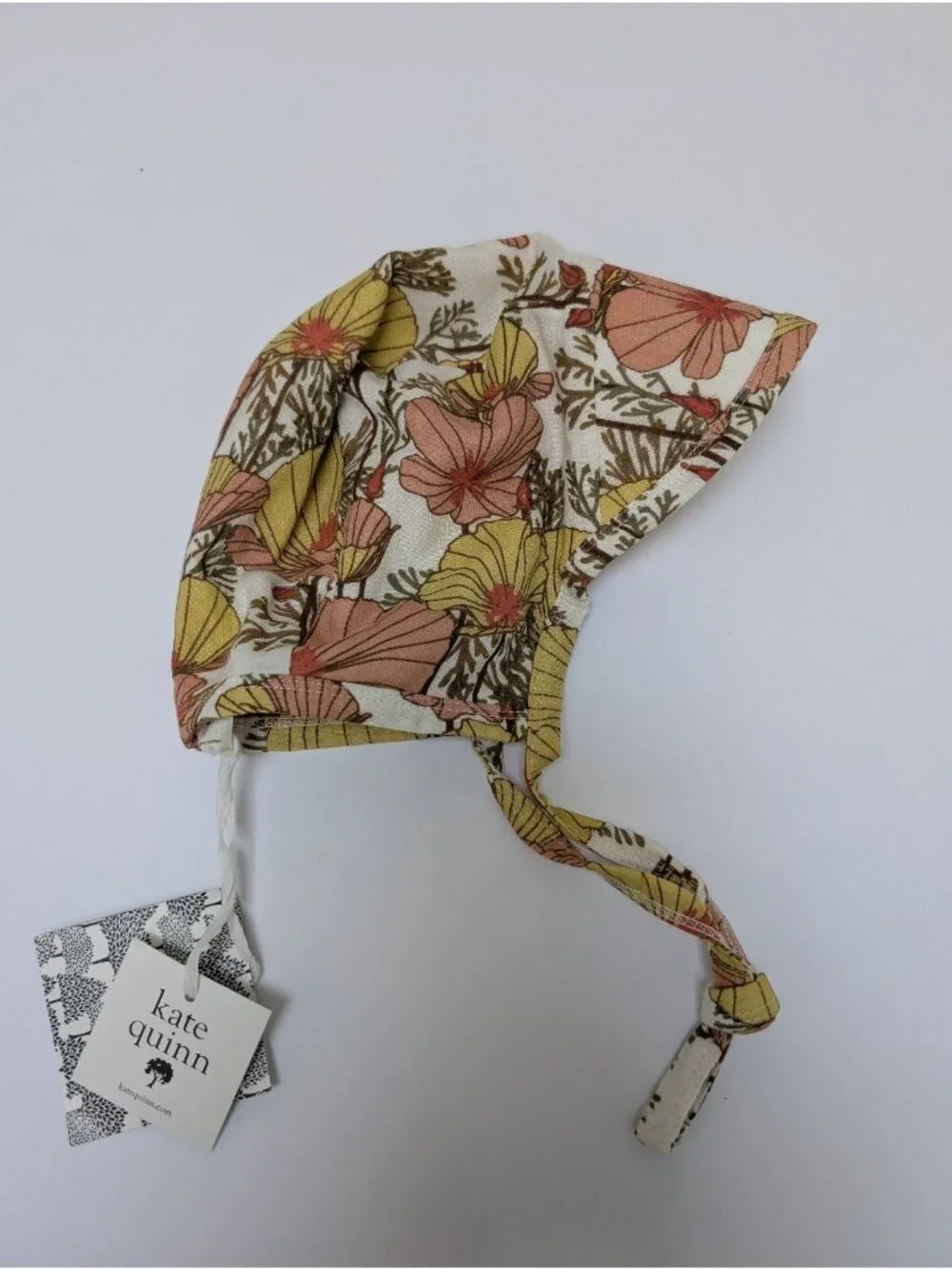 Organic Cotton Gauze California Poppies Bill Hat Baby Bonnet Large Kate Quinn